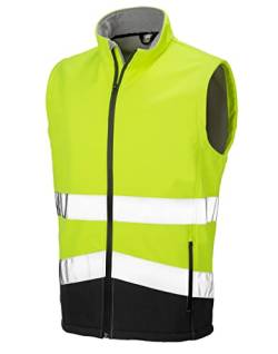 Result Safe-Guard R451X Herren Druckbar Sicherheit Softshell Weste - Fluoreszierendes Gelb/Schwarz - XL von Result