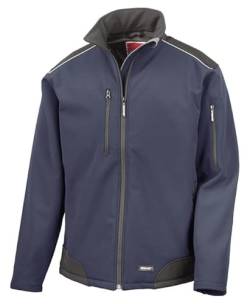 Result Workguard R124X Ripstop Softshell Arbeits Jacke - Marine/Schwarz - 4XL von Result