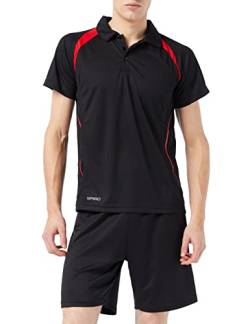 Spiro Team Spirit Polo Herren Poloshirt , Schwarz (Black/Red 154) , XXX-Large von Result