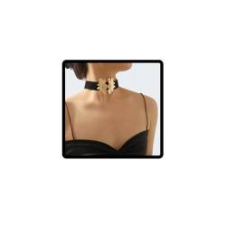 Resweky Mode Samt Halsketten Gold Blume Kragen Choker Halskette Zarte Hals Einstellbare Schmuck für Frauen und Mädchen, free size, Metall, Nicht zutreffend von Resweky