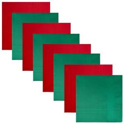 8er-Pack Herren-Taschentuch, rot / grün, Einheitsgröße von Retreez