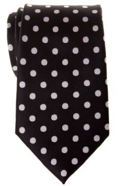 Retreez Herren Gewebte Krawatte Klassische Punktmuster 8 cm - schwarz mit weiß punkten von Retreez