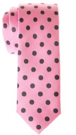 Retreez Herren Schmale Gewebte Krawatte Klassische Punktmuster 5 cm - rosa mit grau punkten von Retreez