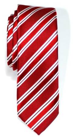 Retreez Herren Schmale Gewebte Krawatte Preppy Gestreifte 5 cm - rot von Retreez