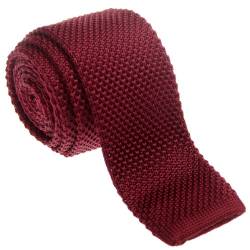 Retreez Herren Schmale Krawatte Strickkrawatte Knit Tie Vintage Smart Casual 5 cm - burgunder, weinrot von Retreez