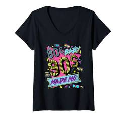Damen Vintage 1980s 80's Baby 1990s 90's Made Me Retro Nostalgia T-Shirt mit V-Ausschnitt von Retro 80s Baby 90s Made Me Classic Vintage Tee