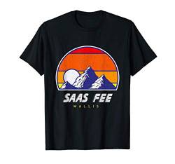 Saas Fee Wallis - Schweiz Retro 80s Skiferien Geschenk T-Shirt von Retro 80s Ski und Snowboard Gebiete Schweiz