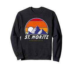 St. Moritz Graubünden - Schweiz Retro 80s Skiferien Geschenk Sweatshirt von Retro 80s Ski und Snowboard Gebiete Schweiz