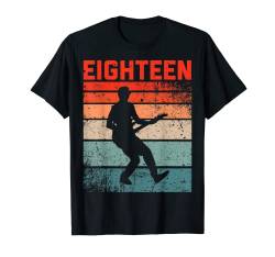 18 Jahre altes Trikot 18. Geburtstag Junge Gitarrenspieler Gitarristen T-Shirt von Retro Birthday Boy Guitar Player Rock Music Style