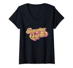 Damen Dancing Queen Shirt Vintage Dancing 70s T-Shirt T-Shirt mit V-Ausschnitt von Retro Classic Vintage T-Shirts