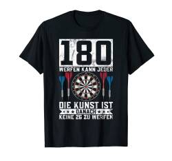 Retro Dartscheibe Dartboard 180 für Dartspieler Dart Herren T-Shirt von Retro Darts und Lustige Dart Sprüche Herren Damen
