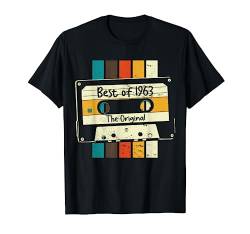 Best Of 1963 Retro Mixtape Kassette zum 60. Geburtstag T-Shirt von Retro Deko Kassette Mixtape Jahrgang Geburtstage