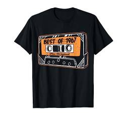 Best Of 1967 Retro Mixtape Kassette zum 56. Geburtstag T-Shirt von Retro Deko Kassette Mixtape Jahrgang Geburtstage