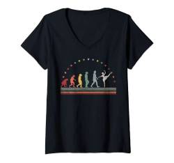 Damen Ballett Evolution Retro Tutu Hobby Ballett T-Shirt mit V-Ausschnitt von Retro Evolution Gifts All Hobbies