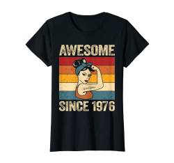 Damen Awesome Since 1976 Geschenke Fantastisch Seit 1976 Frauen T-Shirt von Retro Frauen Geburtstag Geschenke Vintage Jahrgang