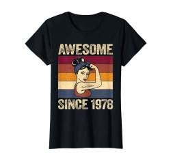 Damen Awesome Since 1978 Geschenke Fantastisch Seit 1978 Frauen T-Shirt von Retro Frauen Geburtstag Geschenke Vintage Jahrgang