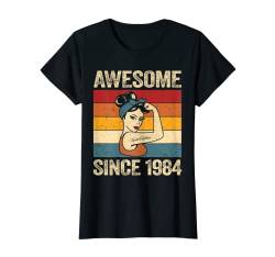 Damen Awesome Since 1984 Geschenke Fantastisch Seit 1984 Frauen T-Shirt von Retro Frauen Geburtstag Geschenke Vintage Jahrgang