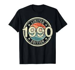 Retro Jahrgang 1990 Limited Edition 34 Jahre 34. Geburtstag T-Shirt von Retro Geburtstagsgeschenk für Erwachsene & Kinder