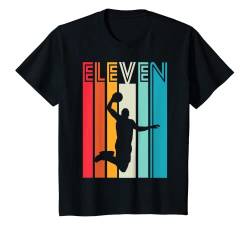 Kinder 11. Geburtstag Geschenk Basketball Sport Basketballspieler T-Shirt von Retro Geburtstagsgeschenke für Basketballspieler