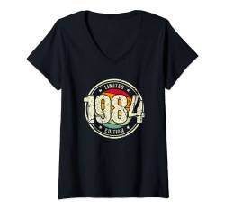 Retro 40 Jahre Jahrgang 1984 Limited Edition 40. Geburtstag T-Shirt mit V-Ausschnitt von Retro Geburtstagsgeschenke für Männer und Frauen