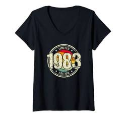 Retro 41 Jahre Jahrgang 1983 Limited Edition 41. Geburtstag T-Shirt mit V-Ausschnitt von Retro Geburtstagsgeschenke für Männer und Frauen