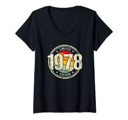Retro 46 Jahre Jahrgang 1978 Limited Edition 46. Geburtstag T-Shirt mit V-Ausschnitt von Retro Geburtstagsgeschenke für Männer und Frauen