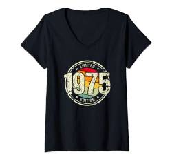 Retro 49 Jahre Jahrgang 1975 Limited Edition 49. Geburtstag T-Shirt mit V-Ausschnitt von Retro Geburtstagsgeschenke für Männer und Frauen