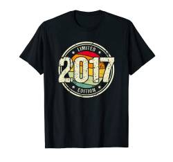 Retro 7 Jahre Jahrgang 2017 Limited Edition 7. Geburtstag T-Shirt von Retro Geburtstagsgeschenke für Männer und Frauen