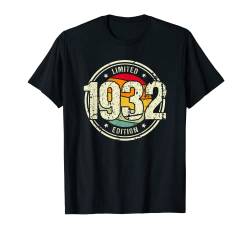 Retro 92 Jahre Jahrgang 1932 Limited Edition 92. Geburtstag T-Shirt von Retro Geburtstagsgeschenke für Männer und Frauen