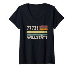 Damen Retro 77731 Willstätt Vintage Gemeinde PLZ T-Shirt mit V-Ausschnitt von Retro Gemeinde Postleitzahlen