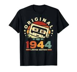 Jahrgang 1944 Retro Geburtstagsshirt zum 80. Geburtstag T-Shirt von Retro Jahrgang Geburtstag Geschenk Cool Kassette