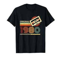 Jahrgang 1980 Retro Geburtstagsshirt zum 44. Geburtstag T-Shirt von Retro Jahrgang Geburtstag Geschenk Cool Kassette
