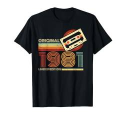 Jahrgang 1981 Retro Geburtstagsshirt zum 43. Geburtstag T-Shirt von Retro Jahrgang Geburtstag Geschenk Cool Kassette