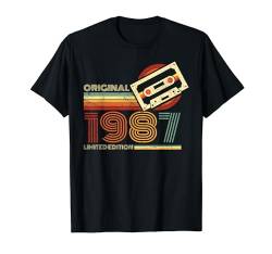 Jahrgang 1987 Retro Geburtstagsshirt zum 37. Geburtstag T-Shirt von Retro Jahrgang Geburtstag Geschenk Cool Kassette