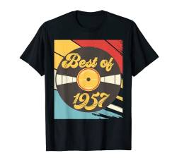 65. Geburtstag Geschenk Vinyl Schallplatte Jahrgang 1957 T-Shirt von Retro Schallplatte Geburtstag Geschenk Designs