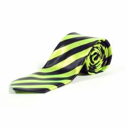 schwarz gestreifte Krawatte - Unisex NEON (grün) von Retro Styler