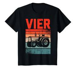 Kinder 4. Geburtstag Retro Traktor Junge Trecker Bauer Kinder T-Shirt von Retro Traktor Trecker KinderGeburtstag Designs