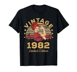 Vintage 1982 Made in 1982 39. Geburtstag Frauen 39 Jahre T-Shirt von Retro Vintage I Love Family Forever