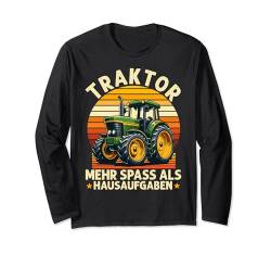 Trecker Schlepper Jungs Herren Kinder Lustig Traktor Sprüche Langarmshirt von Retro Vintage Landwirtschaft Sprüche Traktor Bauer