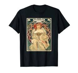 Jugendstil Frau Lesemagazin mit Blumen T-Shirt von Retro Vintage Movie Posters Prints Ads