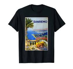 Sanremo San Remo Malerischer Blick auf die italienische Küstenlandschaft T-Shirt von Retro Vintage Movie Posters Prints Ads