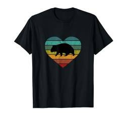 Ich liebe Wombats Herz Zootier Wildnis Tasmanien Australien T-Shirt von Retro Zoo Tier Silhouetten für jung und alt