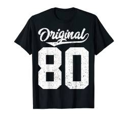 80. Geburtstag und Original 80 T-Shirt von Retro and Vintage Original Birthday Gifts Designs