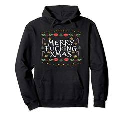 Merry Fucking Christmas Adult Offensive Christmas Pullover Hoodie von Retro sun tees