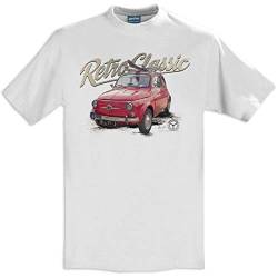 RetroClassic Classic 1965 Fiat 500 Car Herren T-Shirt Gr. XL, weiß von RetroClassic