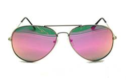 RetroUV® Premium Full Mirrored Sonnenbrille Classic Metal Rahmen Uv400 (Silber Rahmen/Lila Linse) von RetroUV