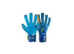 Torwarthandschuhe REUSCH "Attrakt Freegel Aqua Windproof" Gr. 10,5, bunt (goldfarben, blau) Damen Handschuhe Sporthandschuhe mit hervorragendem Grip von Reusch