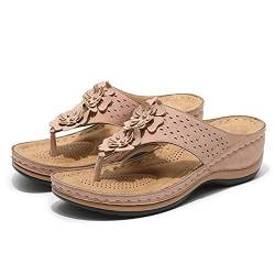 Reuvv Orthopädische Damen-Flip-Flops für Damen, Yoga, bequemes Gehen, Tanga-Sandalen, Fußgewölbeunterstützung für Sommer, Outdoor, Wandern, Spazierengehen von Reuvv