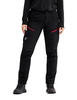 RevolutionRace Damen RVRC GP Pro Pants, Hose zum Wandern und für viele Outdoor-Aktivitäten, Black/Red, M von RevolutionRace