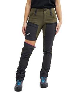 RevolutionRace Damen RVRC GP Pro Zip Off Pants, strapazierfähige, belüftete und wandelbare Hose für alle Outdoor-Aktivitäten, Dark Olive, M von RevolutionRace